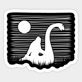 Bigfoot Riding Loch Ness Monster Sticker